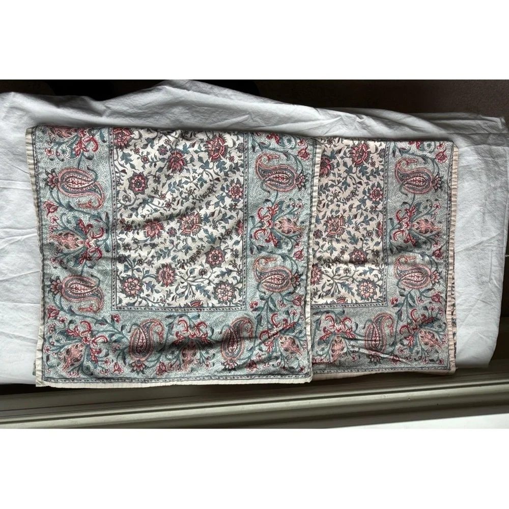 Ralph Lauren Avah King Size Shams Turquoise Floral Paisley Home‎ Decor Bedding